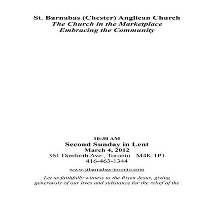 St Barnabas 4 March 2012