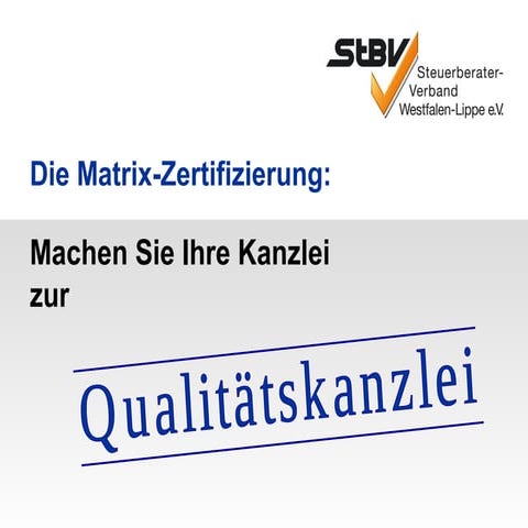 StBV Matrix-Zertifizierung | PPT