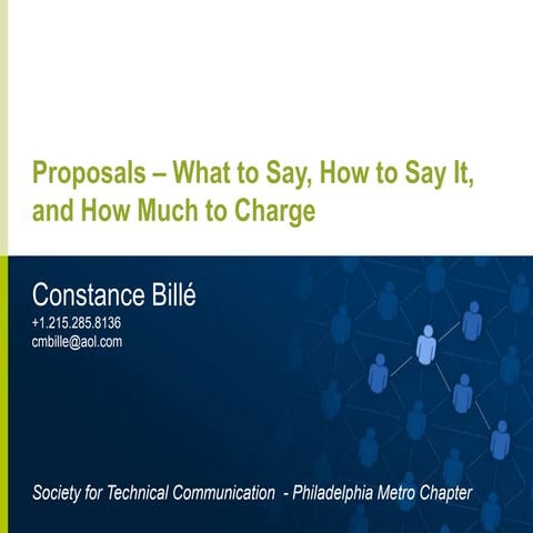 Proposals - What to Say, How to Say It, and How Much to Charge 