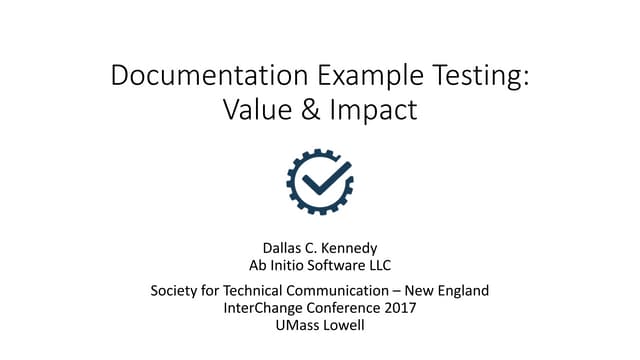 Documentation Example Testing: Value & Impact