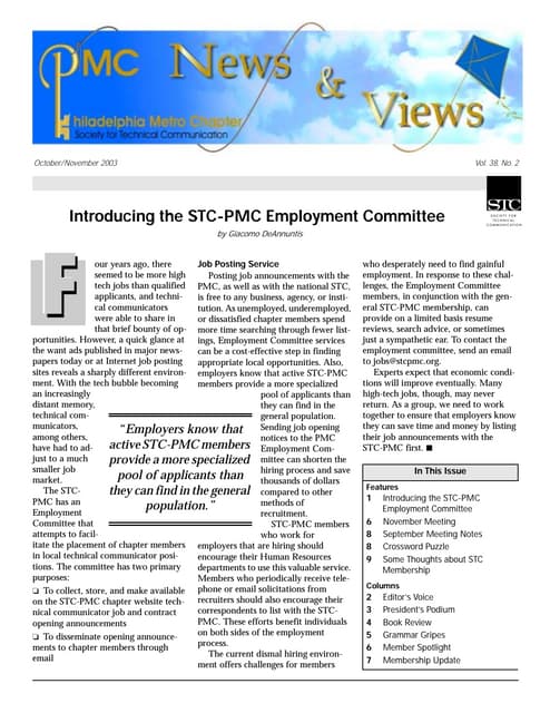 STC PMC Newsletter 2003-10