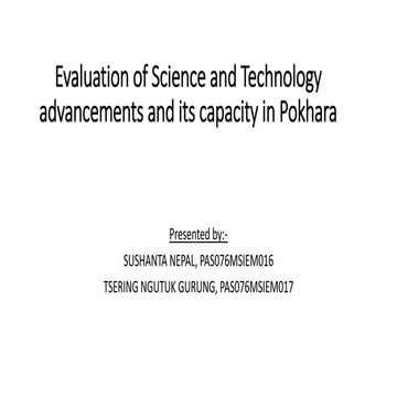 Science and Technology Capacity in Pokhara