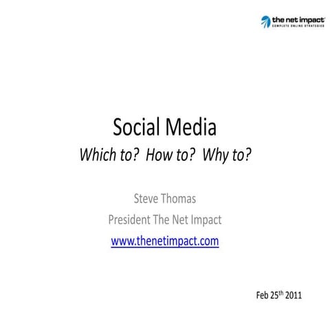 Social Media: Which to? How to? Why to?