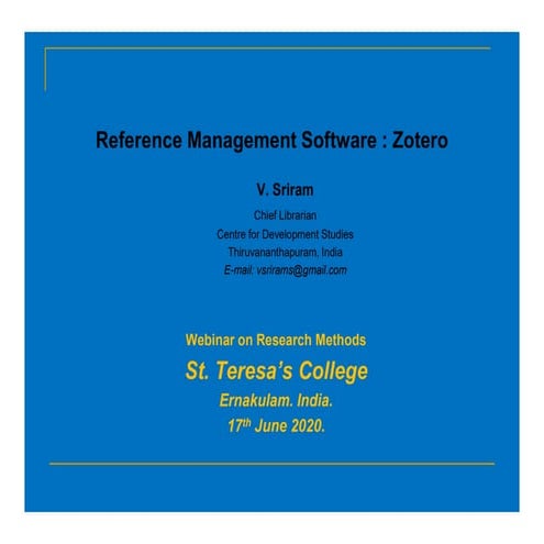 Reference management software: Zotero