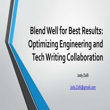 Blend Well for Best Results - Optimizing Engineer and Tech Writer Collaboration