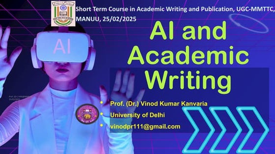 AI and Academic Writing, Short Term Course in Academic Writing and Publicatio...