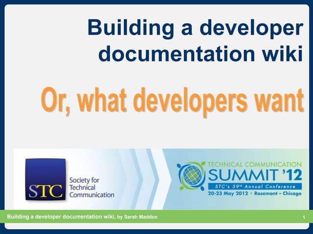 Building a developer documentation wiki