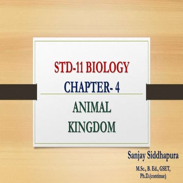 Std 11 biology chapter 04 animal kingdom