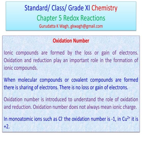 Std XI-Ch-5-Redox-Reactions