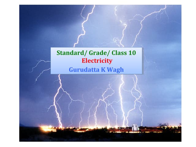 CLASS 10TH ELECTRICITY CHAPTER SUMMARY visual data 5