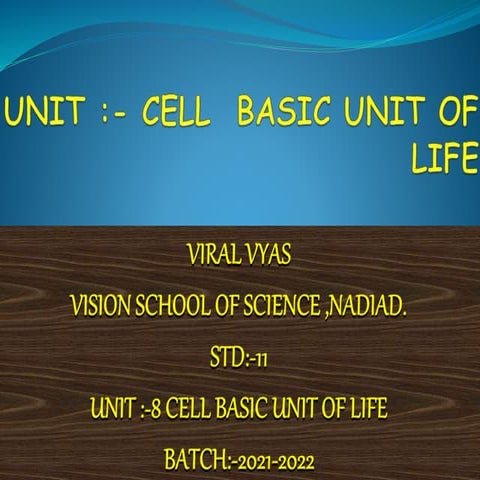 Std 11 unit 8 cell