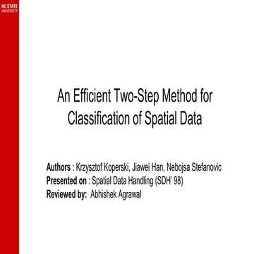 Two-step Classification method for Spatial Decision Tree