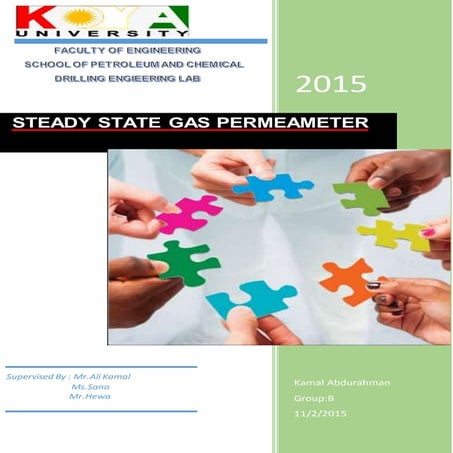Steady state gas permeameter