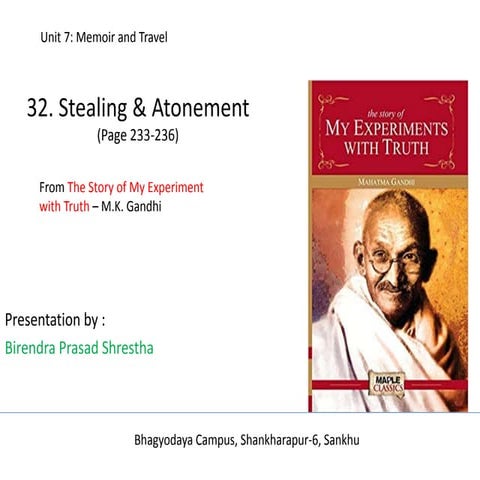 Stealing and atonement by Mahatma Gandhi