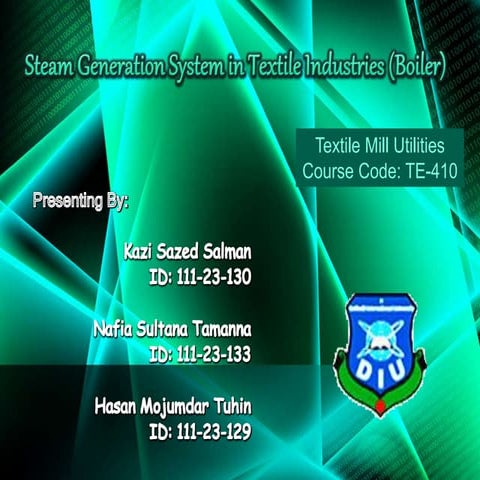 Steam boiler & its use in Textile