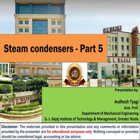 Steam condensers - Part 5 (Air leakage and Condenser Performance)