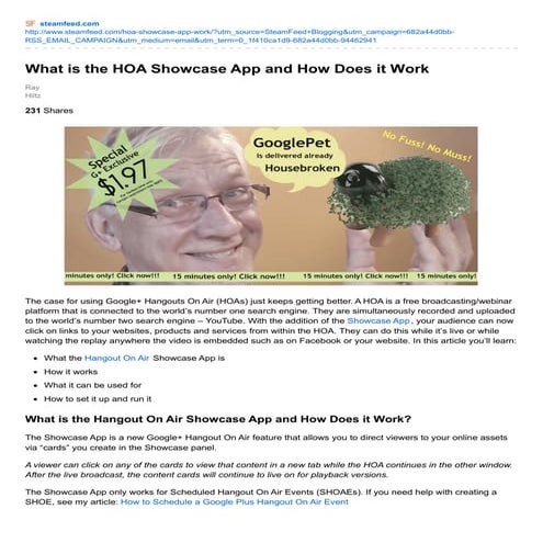 What is the Hangout Showcase App and How Does It Work
