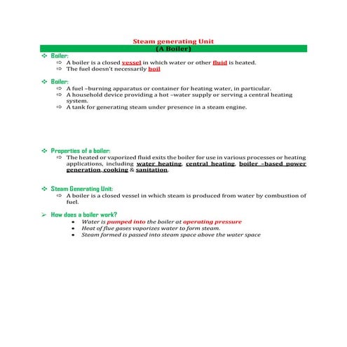 Steam generating unit