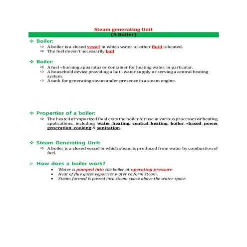 Steam generating unit