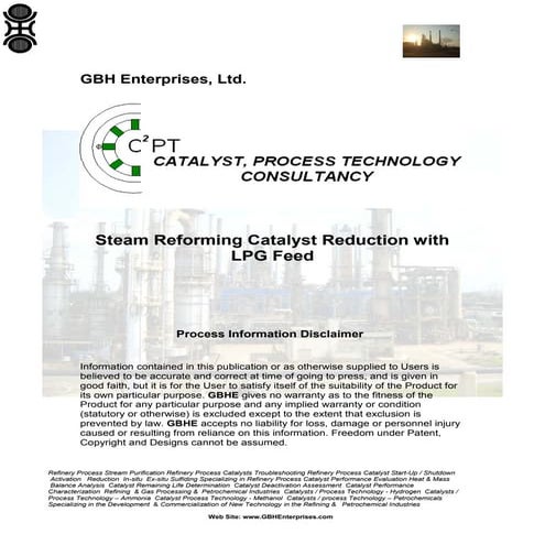 Steam Reforming Catalyst Reduction with LPG Feed