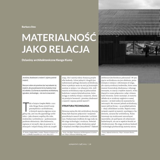 Barbara Stec, Materialność jako relacja