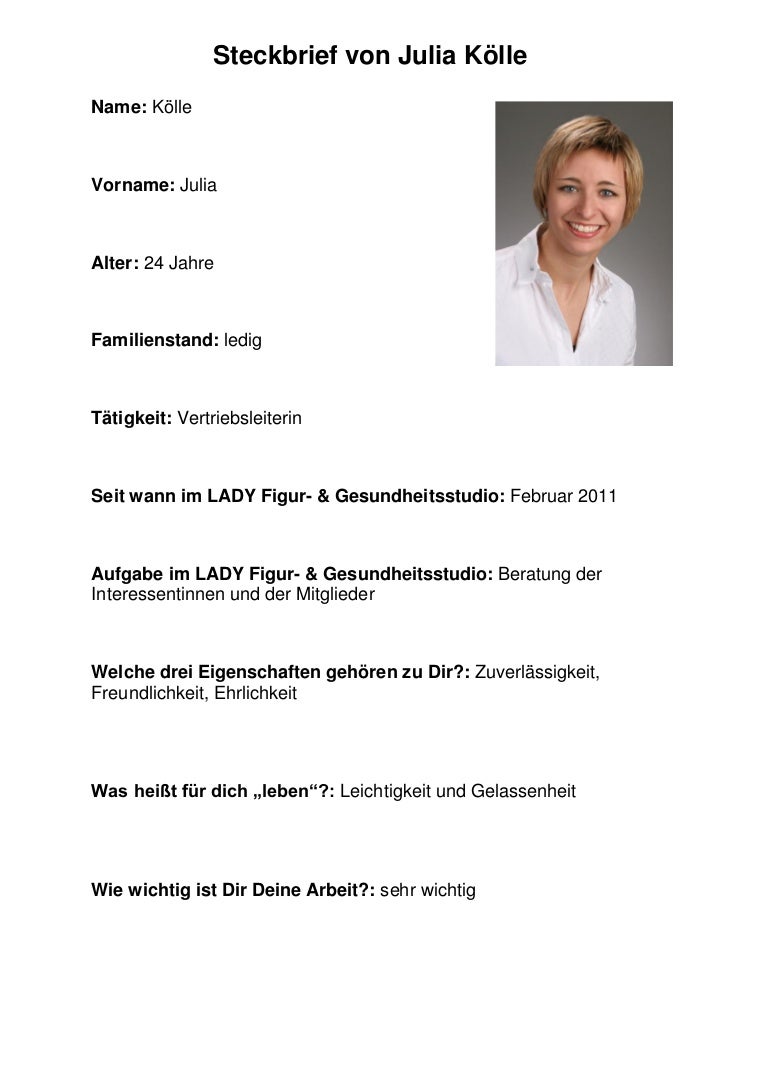 Steckbrief über Mich Vorlage Steckbrief über Mich Vorlage