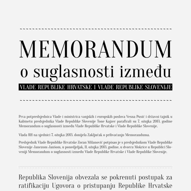 Visalization of Croatian - Slovenian MoU on the Ljubljanska Banka issue [Infographic] 