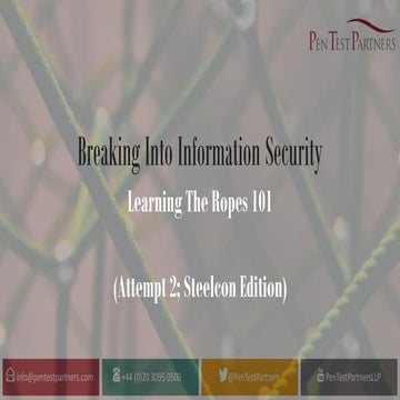 SteelCon 2018 Breaking Into Information Security by Andy Gill | PDF