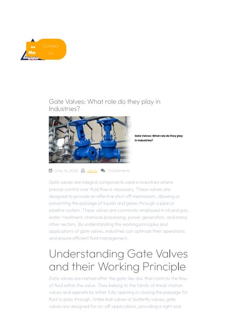 Behind the Scenes: Gate Valves at Work