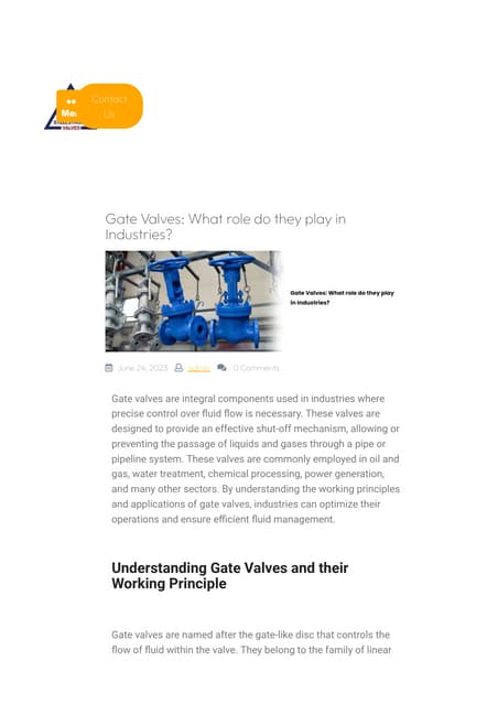 Gate Valves in Chemical Processing: Ensuring Safety First!