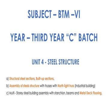 steel structure OF THIRD YEAR ARCHITECTURE STUDENTS