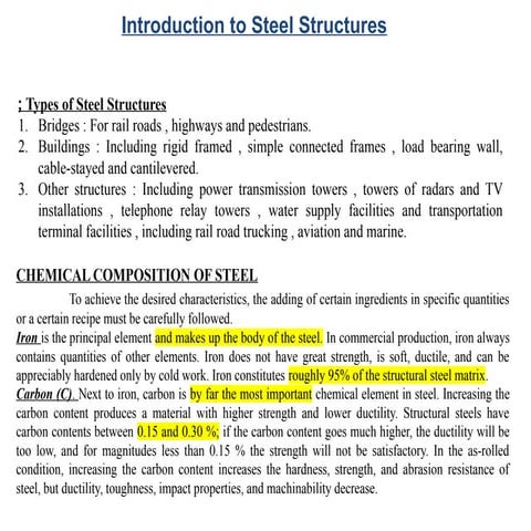 Steel structures with more real time example pictures | PPTX