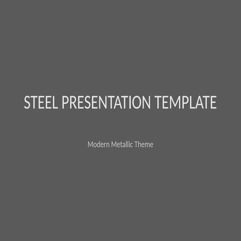 Modern Steel Presentation Template with Metallic Design Elements | PPTX