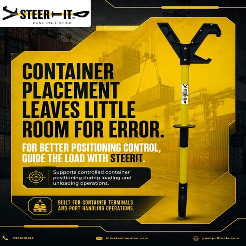 STEER-IT® Push Pull Stick | Safe Container Placement & Suspended Load ...
