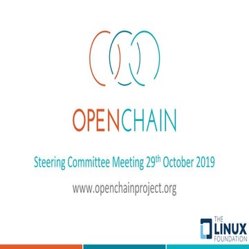 OpenChain Steering Committee Meeting 10-29-2019