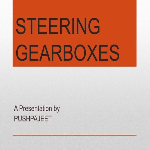 Steering gearboxes