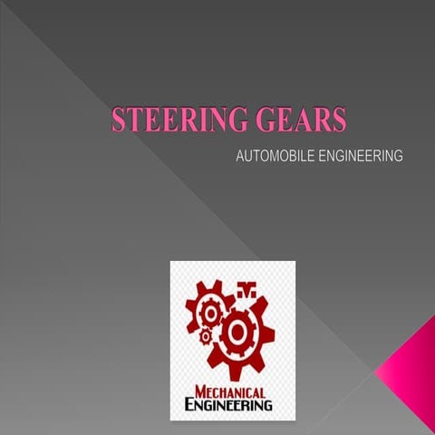 Steering gears - worm and wheel steering gear