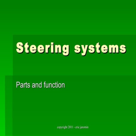 Steering systems