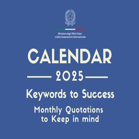 Calendar Keywords to success 2025 - Monthly Quotations to keep in mind
