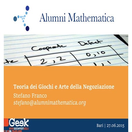 B-Geek | Laboratorio "Teoria dei Giochi e Arte della Negoziazione"