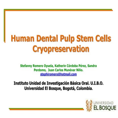 Stem cells cryopreservation
