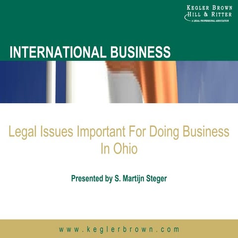 Legal Issues Important for Doing Business in the U.S. | Martijn Steger