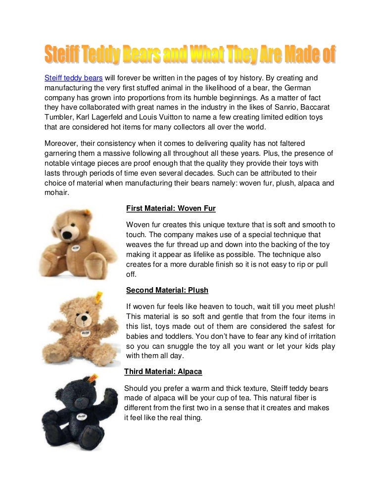 teddy bear manufacturing company