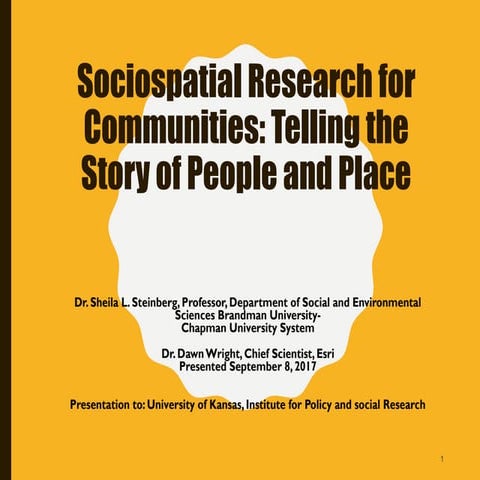 Socialspatial Research for Communities: Telling the Story of People and Place