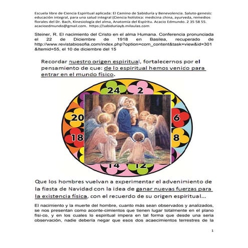 Steiner el nacimiento del cristo en el alma humana 11 dic del 15