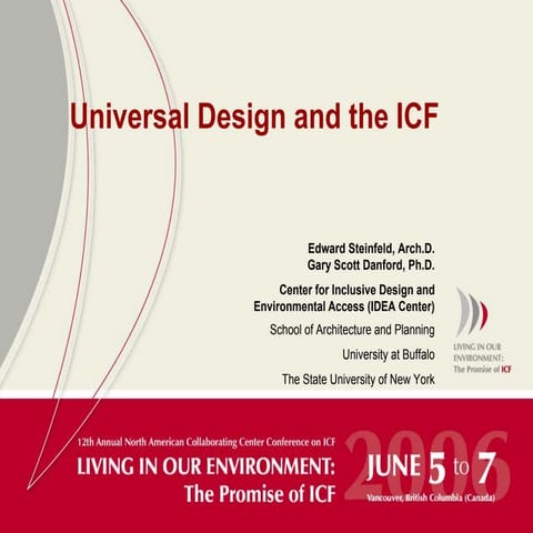 Universal Design and the ICF