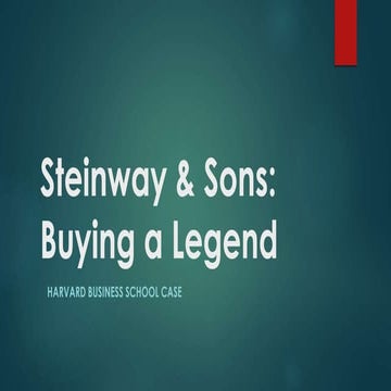Steinway & sons:Buying a Legend