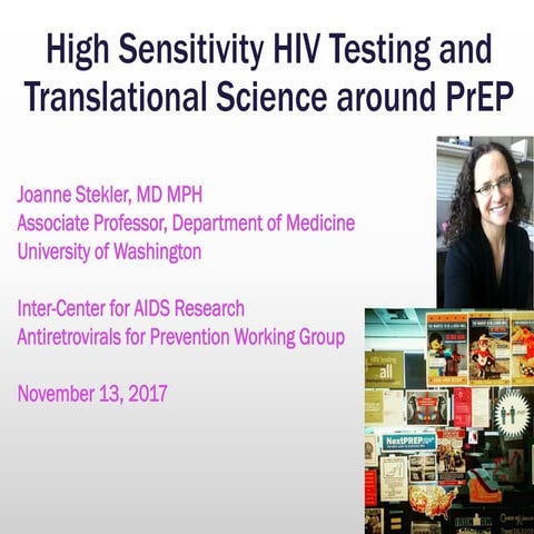 High Sensitivity HIV Testing and Translational Science around PrEP