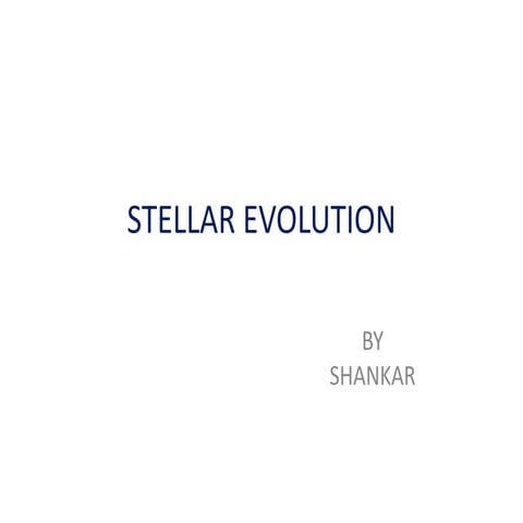 Stellar evolution
