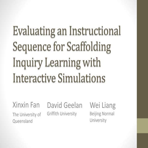 Evaluating an Instructional Sequence with Interactive Simulations (ISIS)